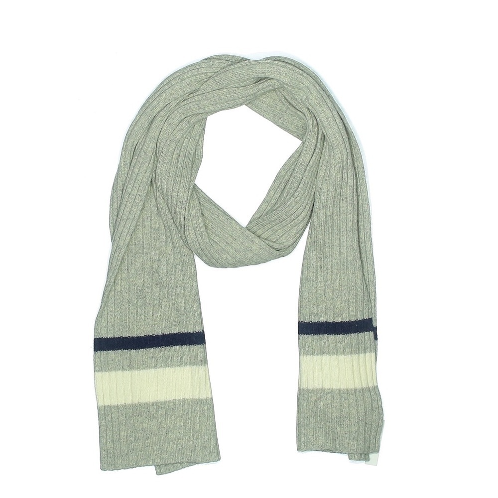 NWT MADEWELL Ribbed Gray Stripe Scarf Size 81” L x 10” W